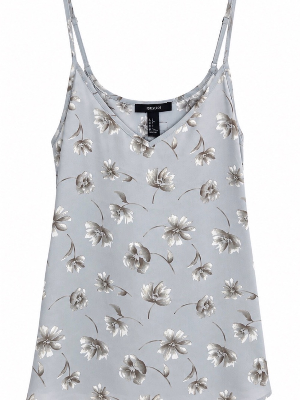 Forever 21 Light Gray Floral Cami